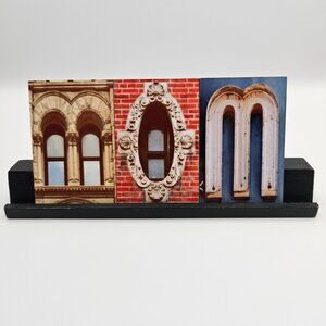 MOM SIGN wooden letters and stand, vintage architectural theme - Mother's Day